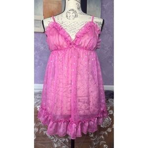 Victoria's Secret Pink Lace Chemise with Empire Waist